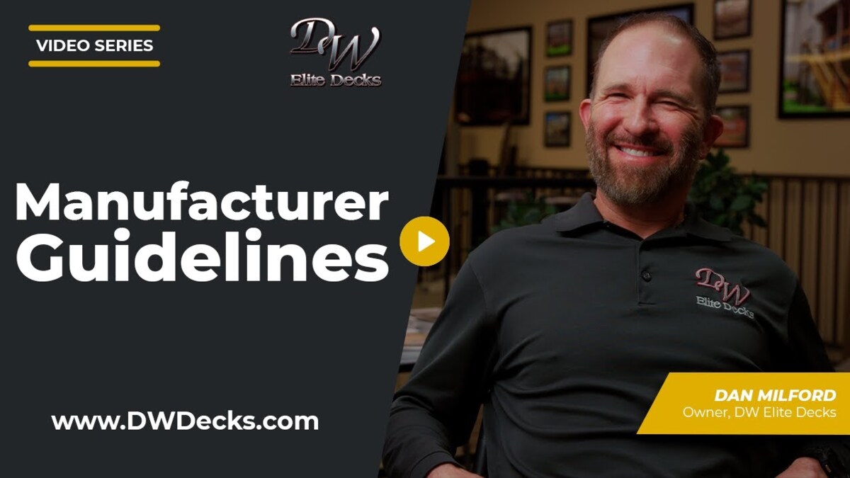 Manufacturer Guidelines Decks