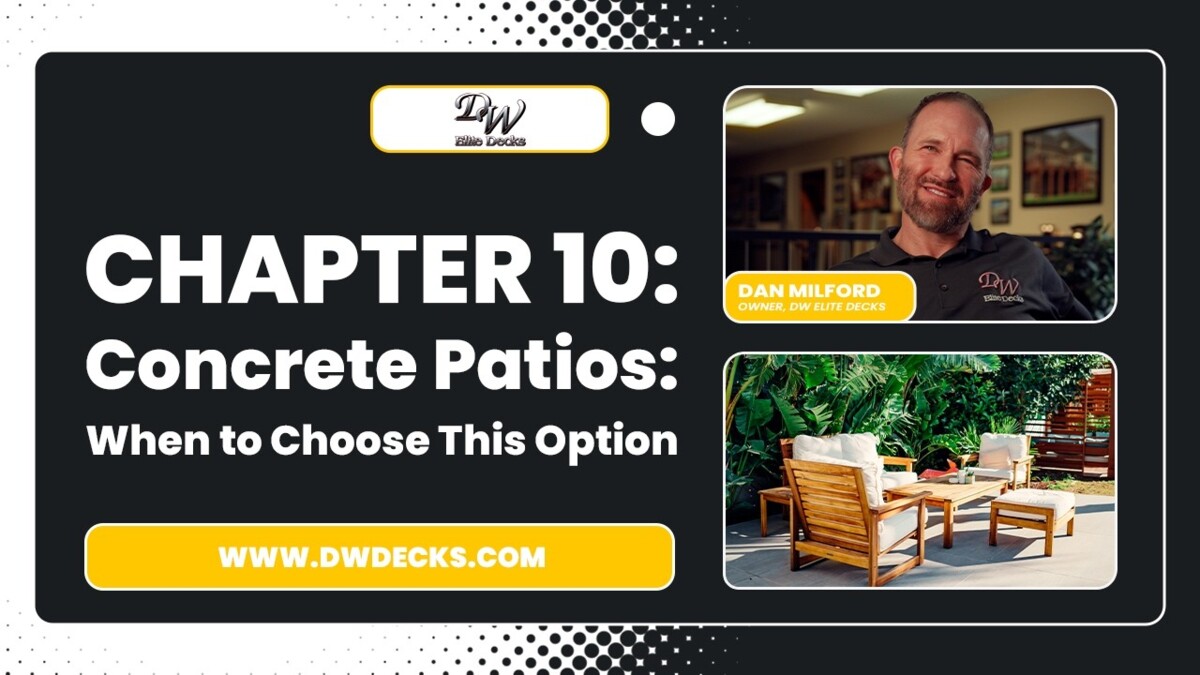 concrete patios or decks