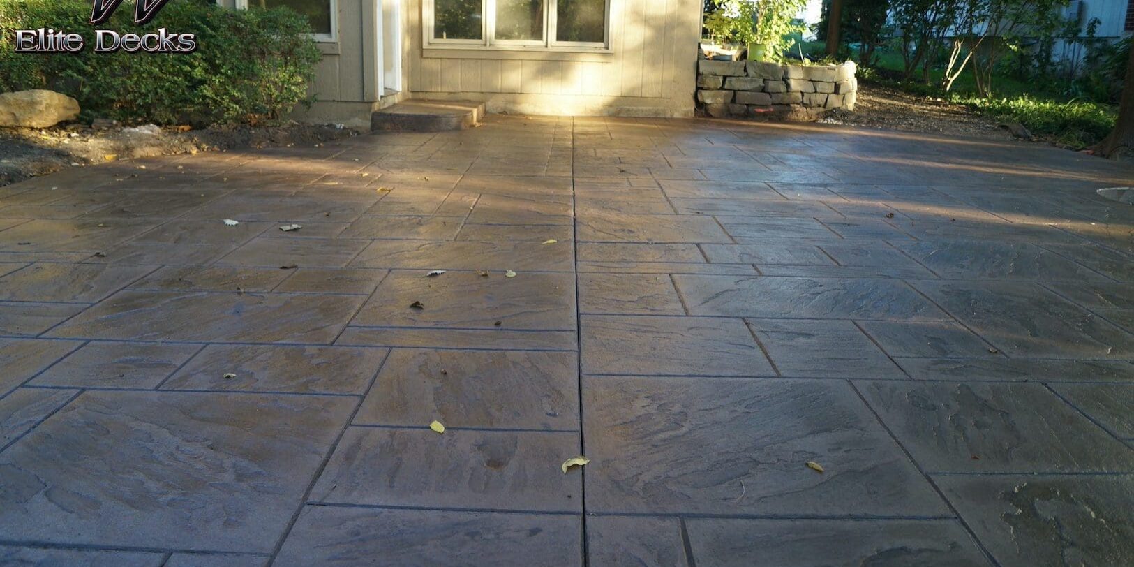 Stamped concrete by DW Elite Decks, deck builder in Shawnee Kansas